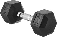 Amazon Basics Rubber Hex Dumbbell Hand Weight 20 Pounds Single Black